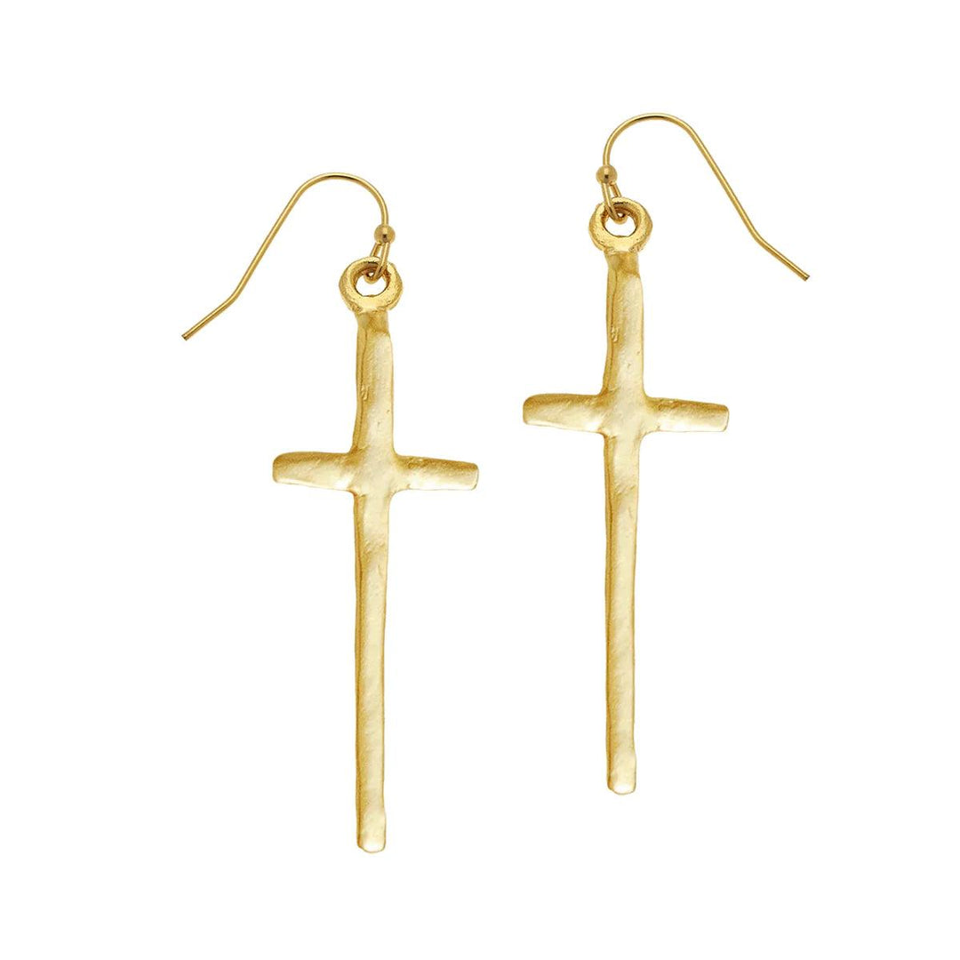 Gold Cross Earrings - Casey & Company