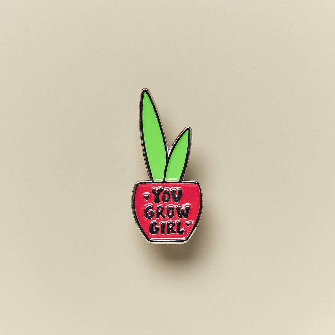 Sansevieria Enamel Pin "You Grow Girl" - Casey & Company