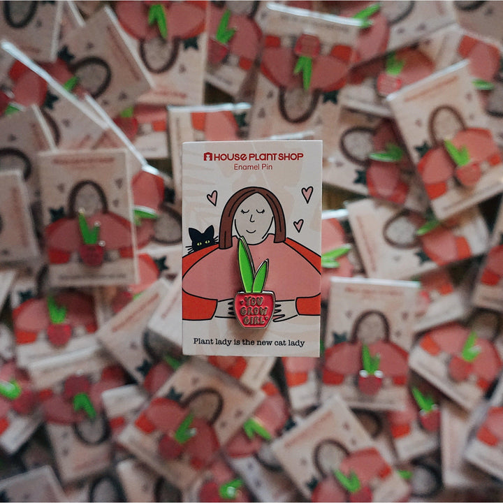 Sansevieria Enamel Pin "You Grow Girl" - Casey & Company