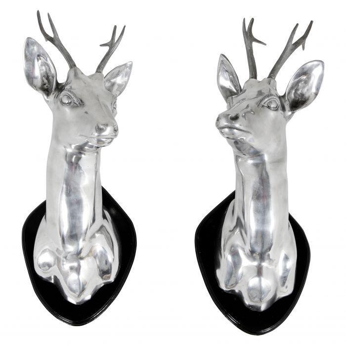 Aluminum Stag Head (set of 2) - Casey & Company