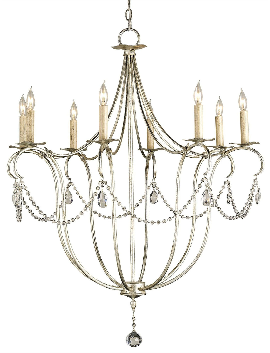 Crystal Lights Silver Large Chandelier - Casey & Company