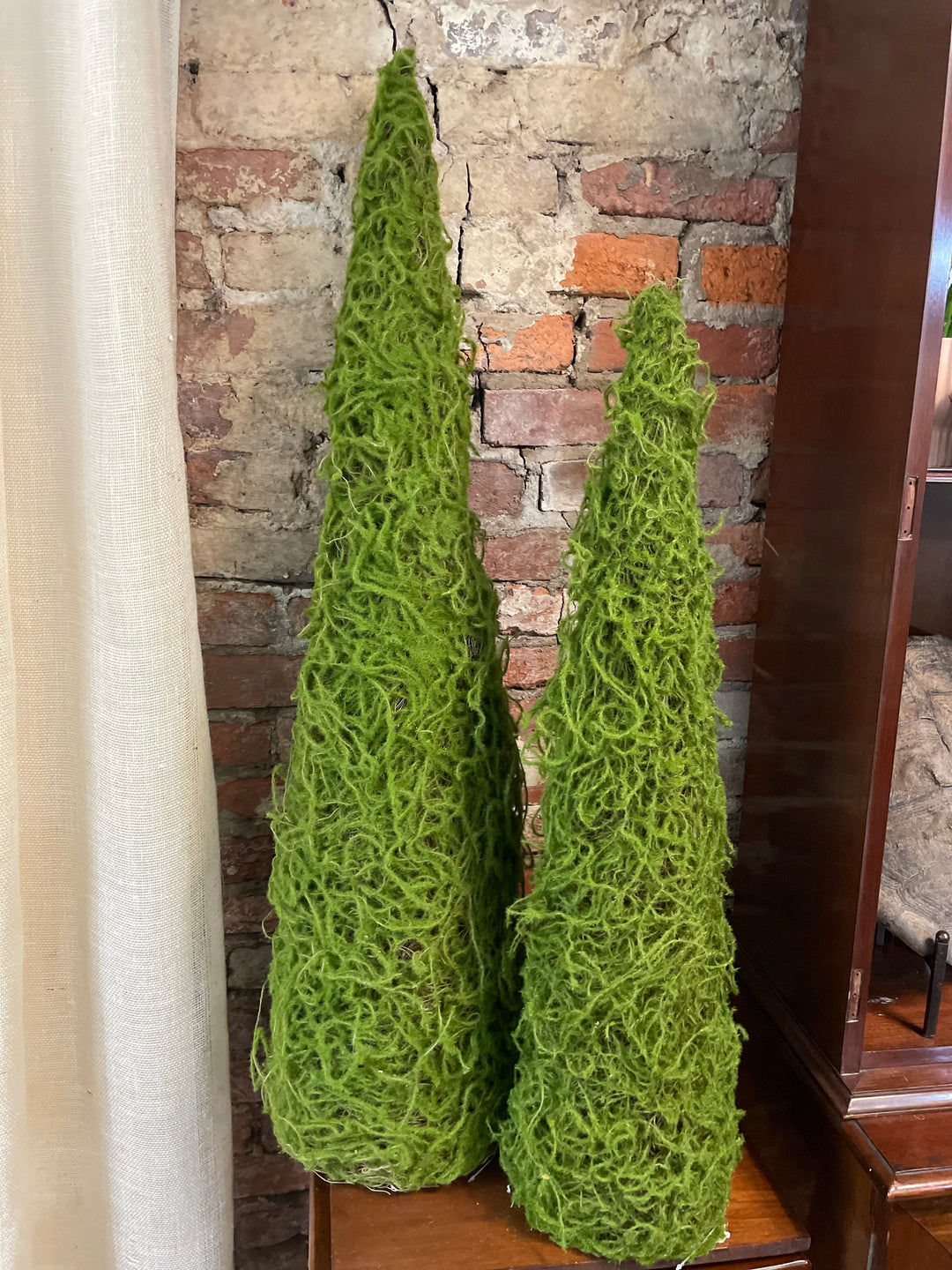 Mossy Cone Topiaries