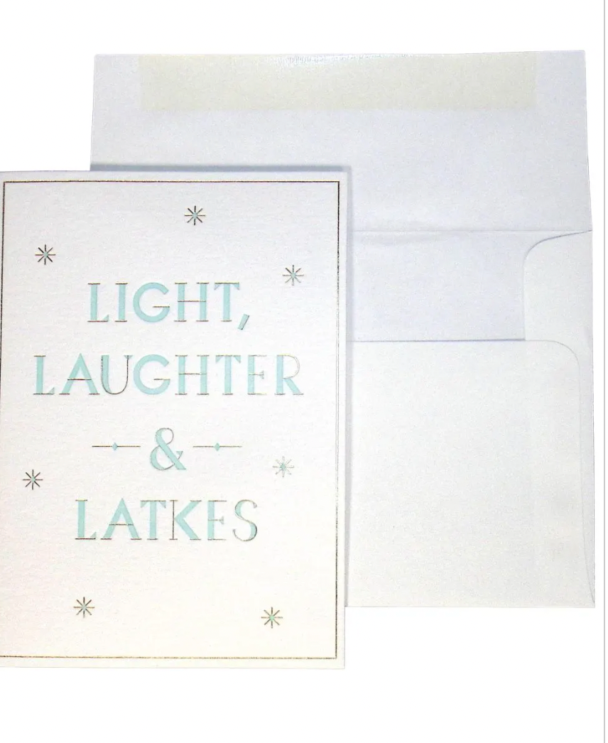5.5" x 4.25" Light, Laughter & Latkes Card