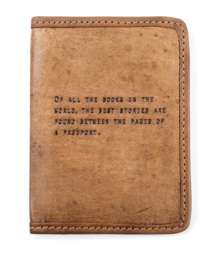 Leather Passport Cover "Of All the Books" - Casey & Company