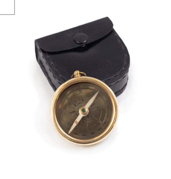 Cheshire Cat compass with leather pouch - Casey & Company