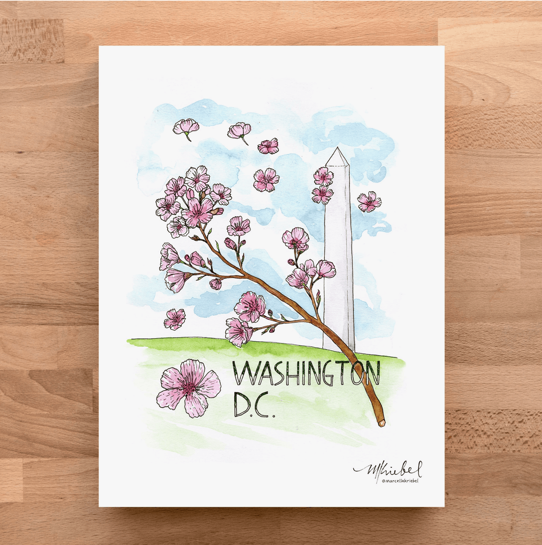 Washington, DC Cherry Blossoms Art Print - Casey & Company