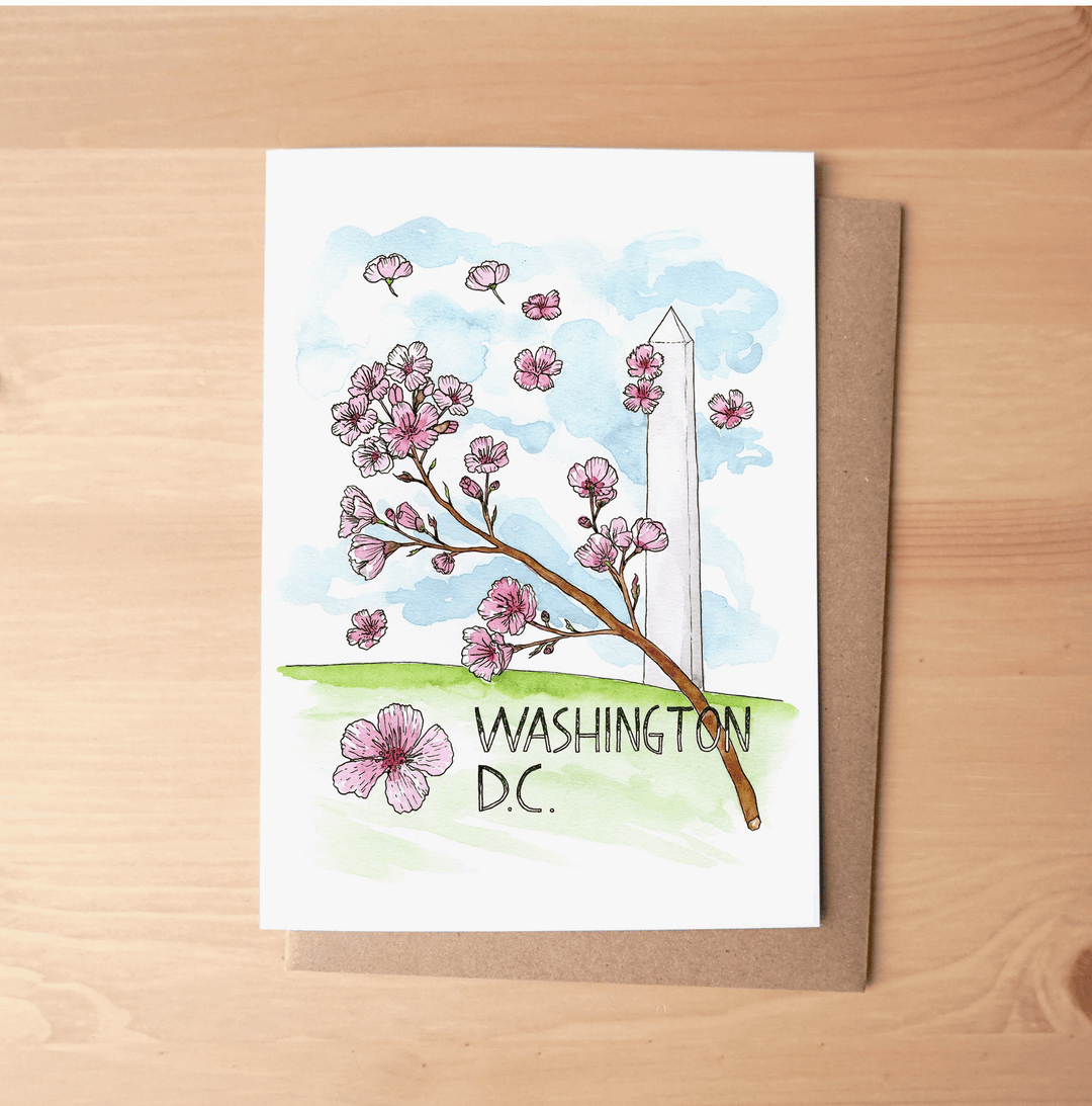 Washington, DC Cherry Blossoms Greeting Card - Casey & Company