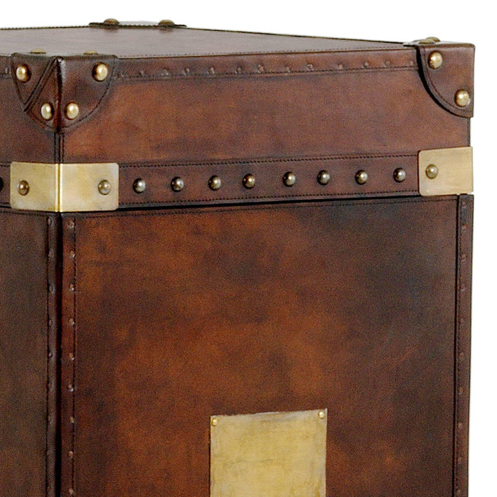 Rustic Leather Trunk - Casey & Company