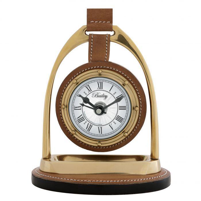 Brass Desk Clock Bailey Equestrian - Casey & Company