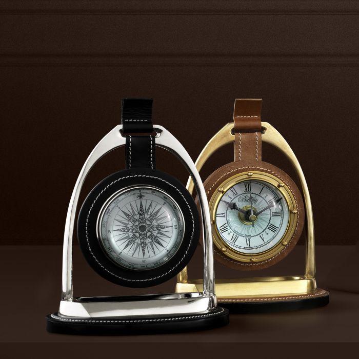 Brass Desk Clock Bailey Equestrian - Casey & Company