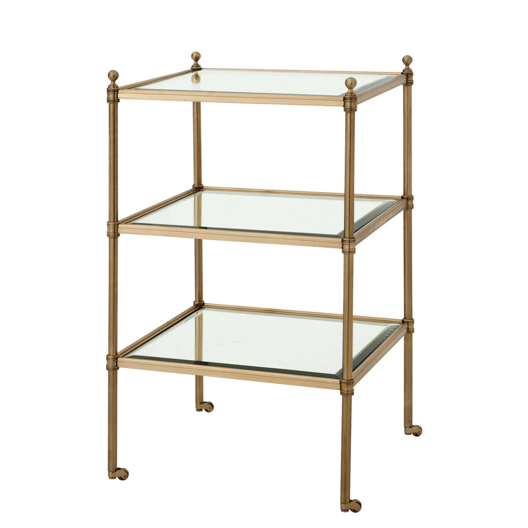 Aged Brass Side Table - Casey & Company