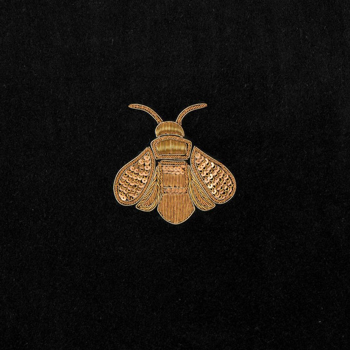 Black Bee Velvet Pillow - Casey & Company