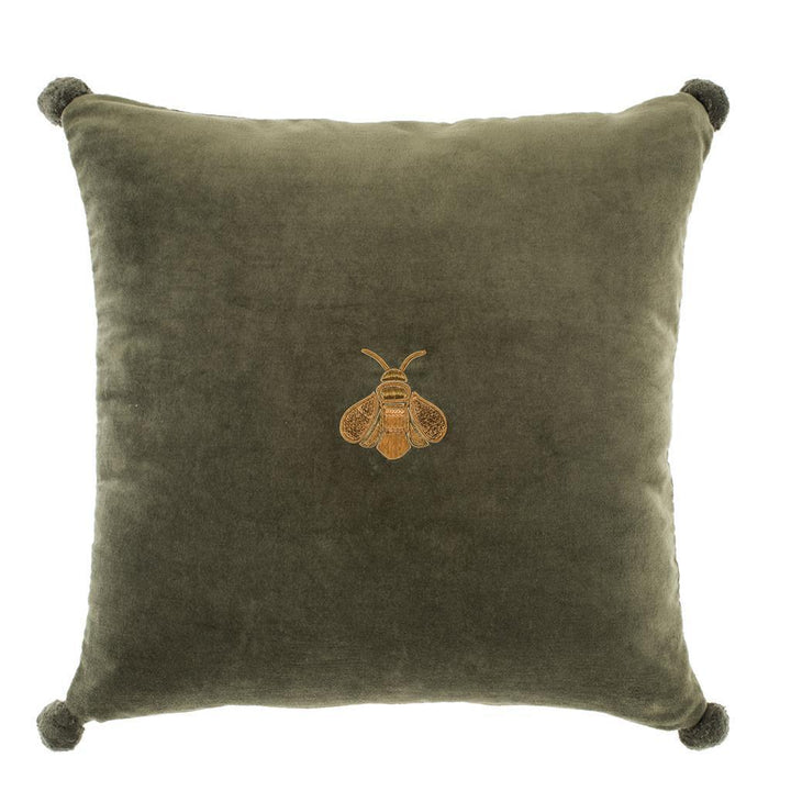 Green Bee Velvet Pillow - Casey & Company