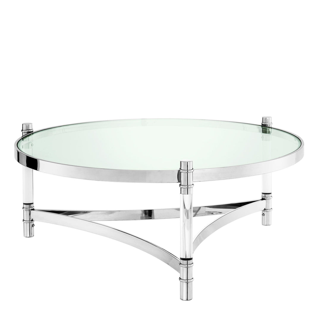 Round Silver Frame Coffee Table - Casey & Company