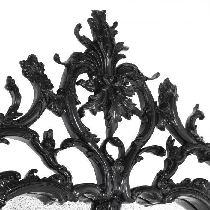 Black Baroque Accent Mirror - Casey & Company