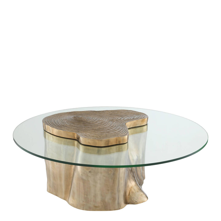 Gold Wood Stump Coffee Table - Casey & Company