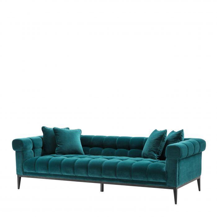 Sea Green Biscuit-Tufted Sofa - Casey & Company