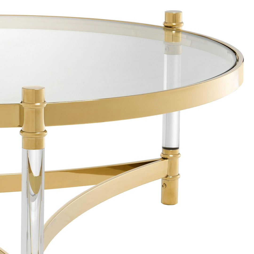 Round Gold Coffee Table - Casey & Company