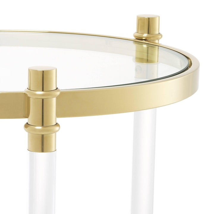 Gold Round Side Table - Casey & Company
