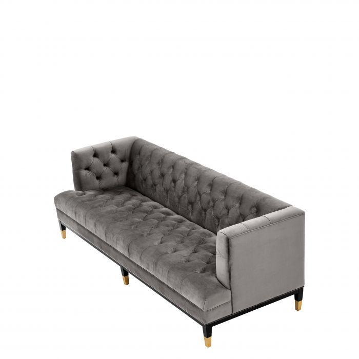Gray Velvet Tufted Sofa - Casey & Company