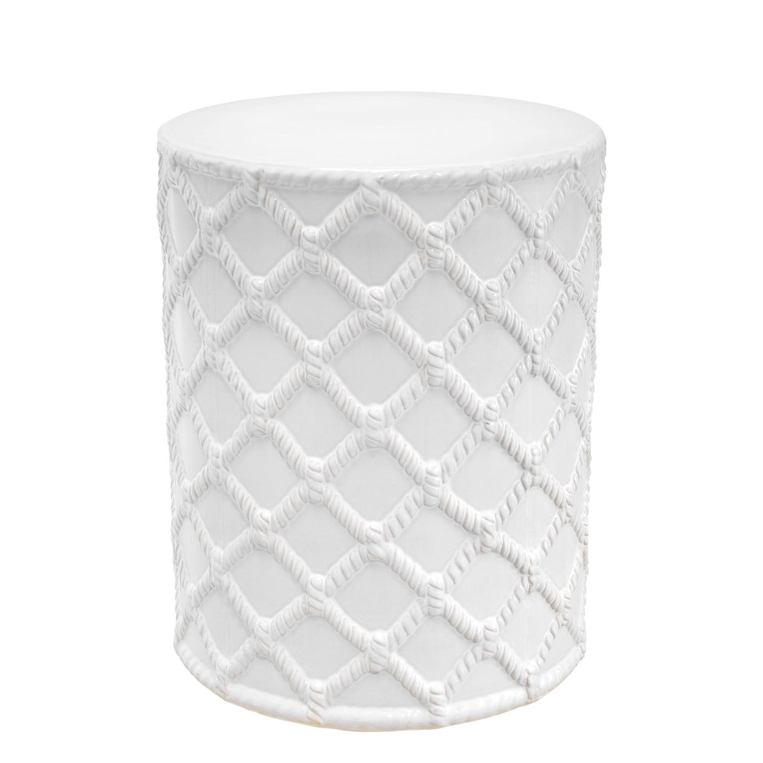 White Ceramic Drum Table - Casey & Company
