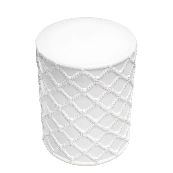 White Ceramic Drum Table - Casey & Company