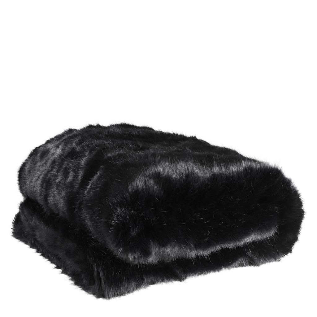 Black Fur Throw - Casey & Company