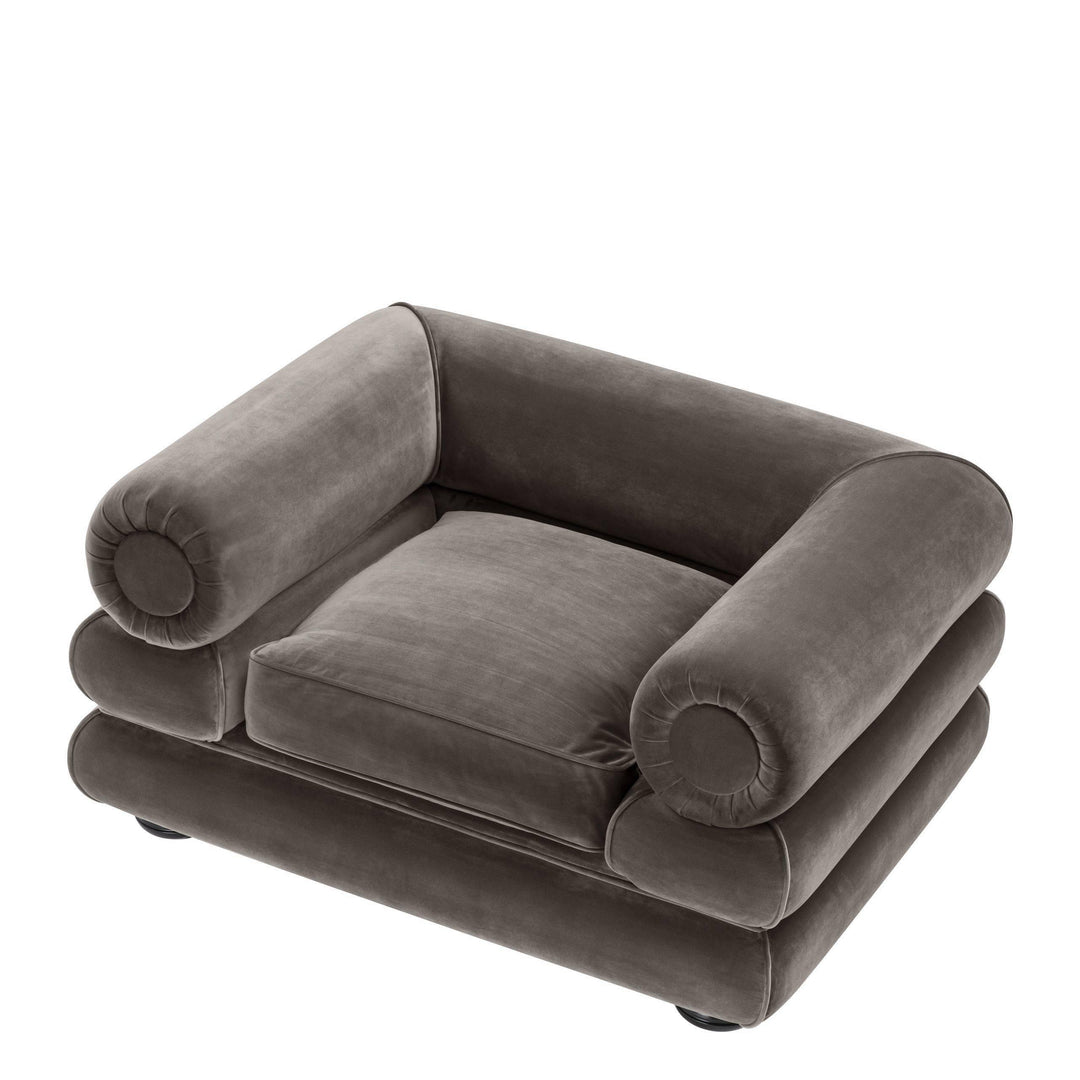 Gray Velvet Bibendum Chair - Casey & Company