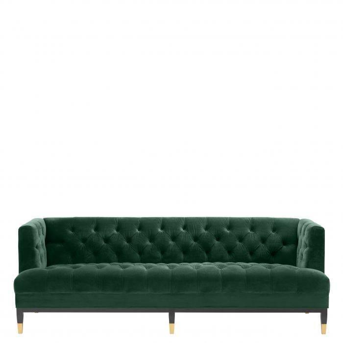 Green Velvet Tufted Sofa - Casey & Company