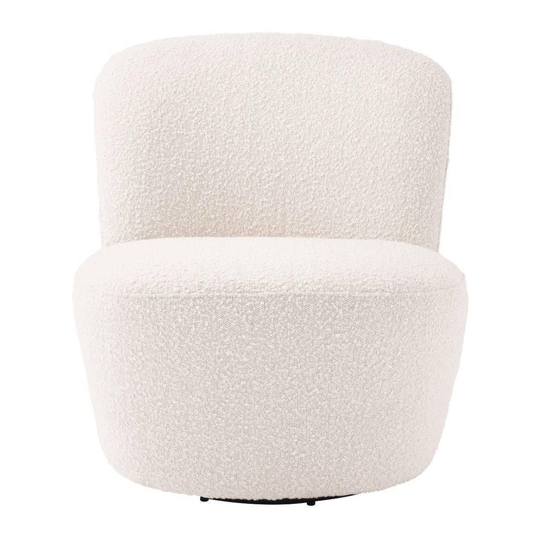 White Domed Back Swivel Chair - Casey & Company