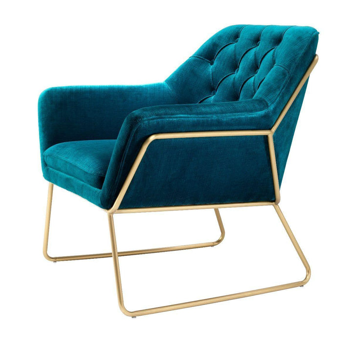 Blue Velvet Accent Chair - Casey & Company