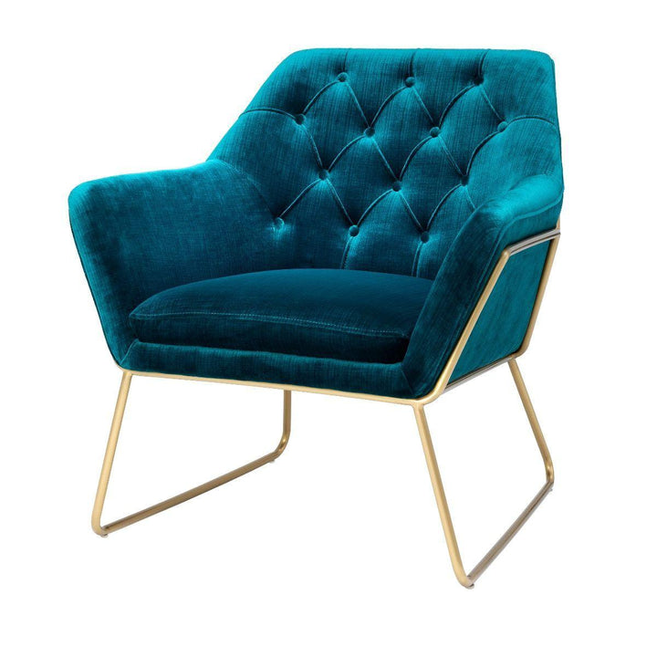 Blue Velvet Accent Chair - Casey & Company