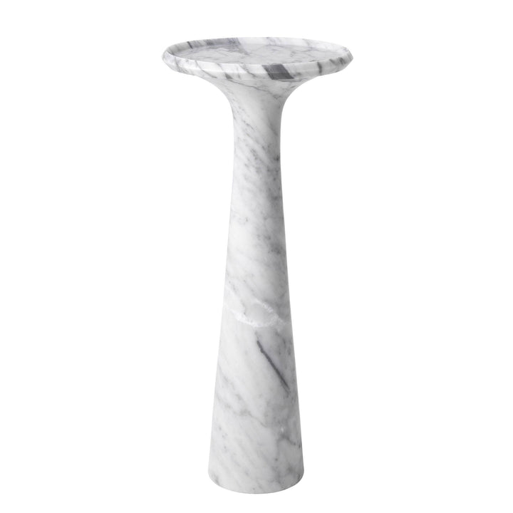 White Marble Side Table - Casey & Company