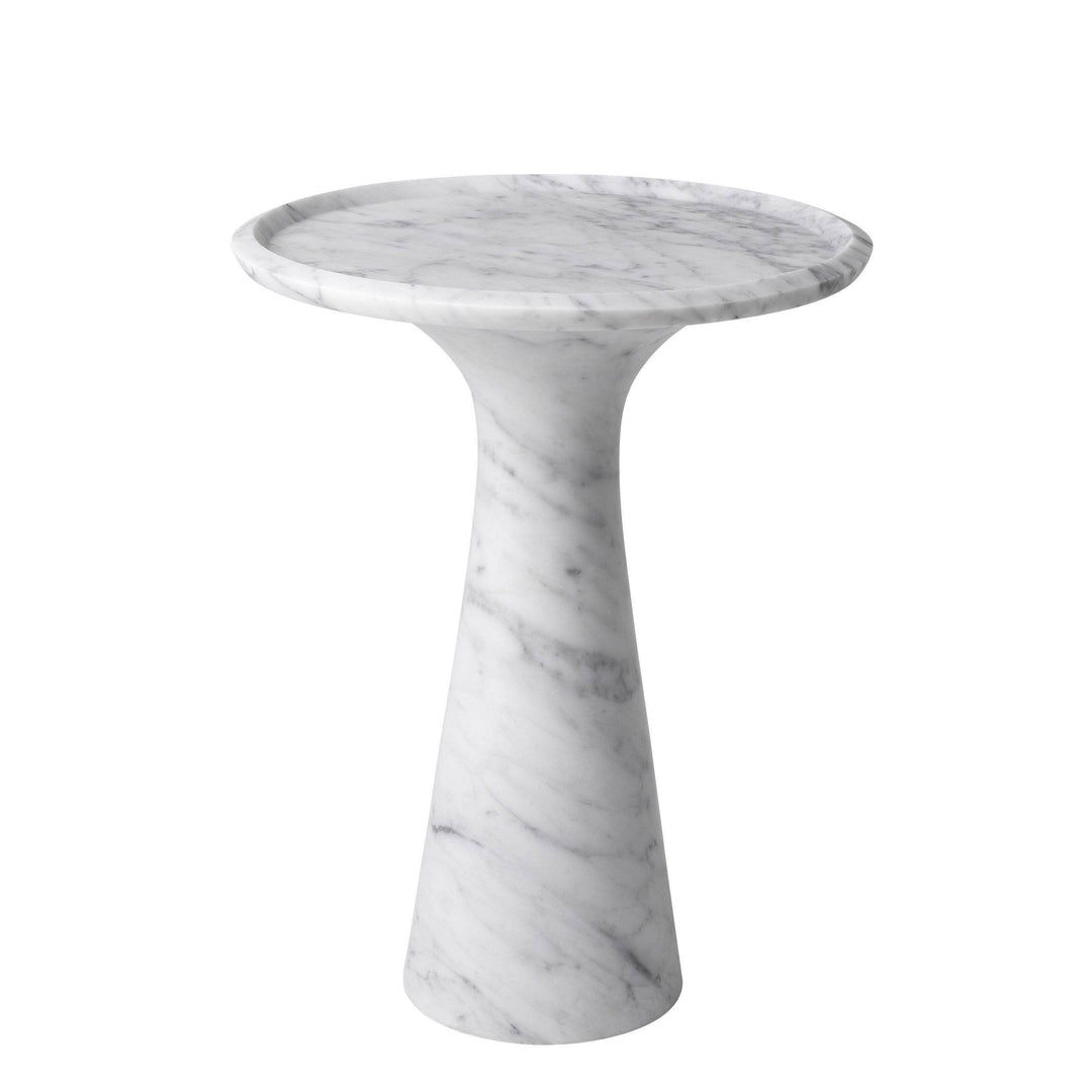White Marble Side Table - Casey & Company