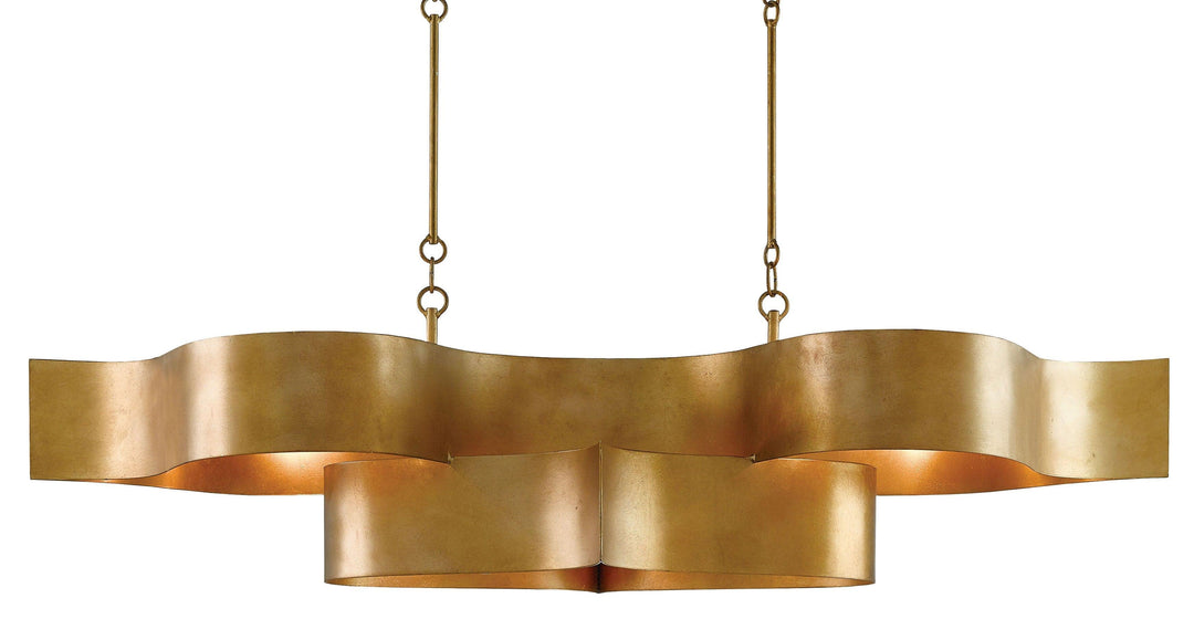 Grand Lotus Gold Oval Chandelier - Casey & Company