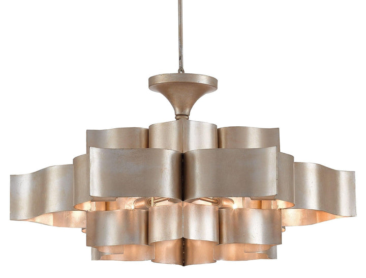 Grand Lotus Silver Large Chandelier - Casey & Company