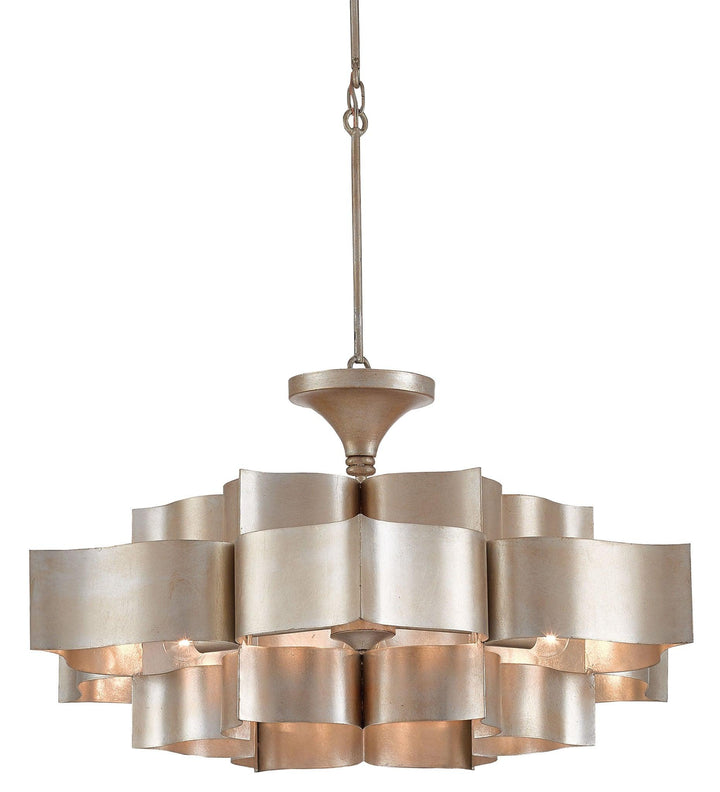 Grand Lotus Silver Large Chandelier - Casey & Company