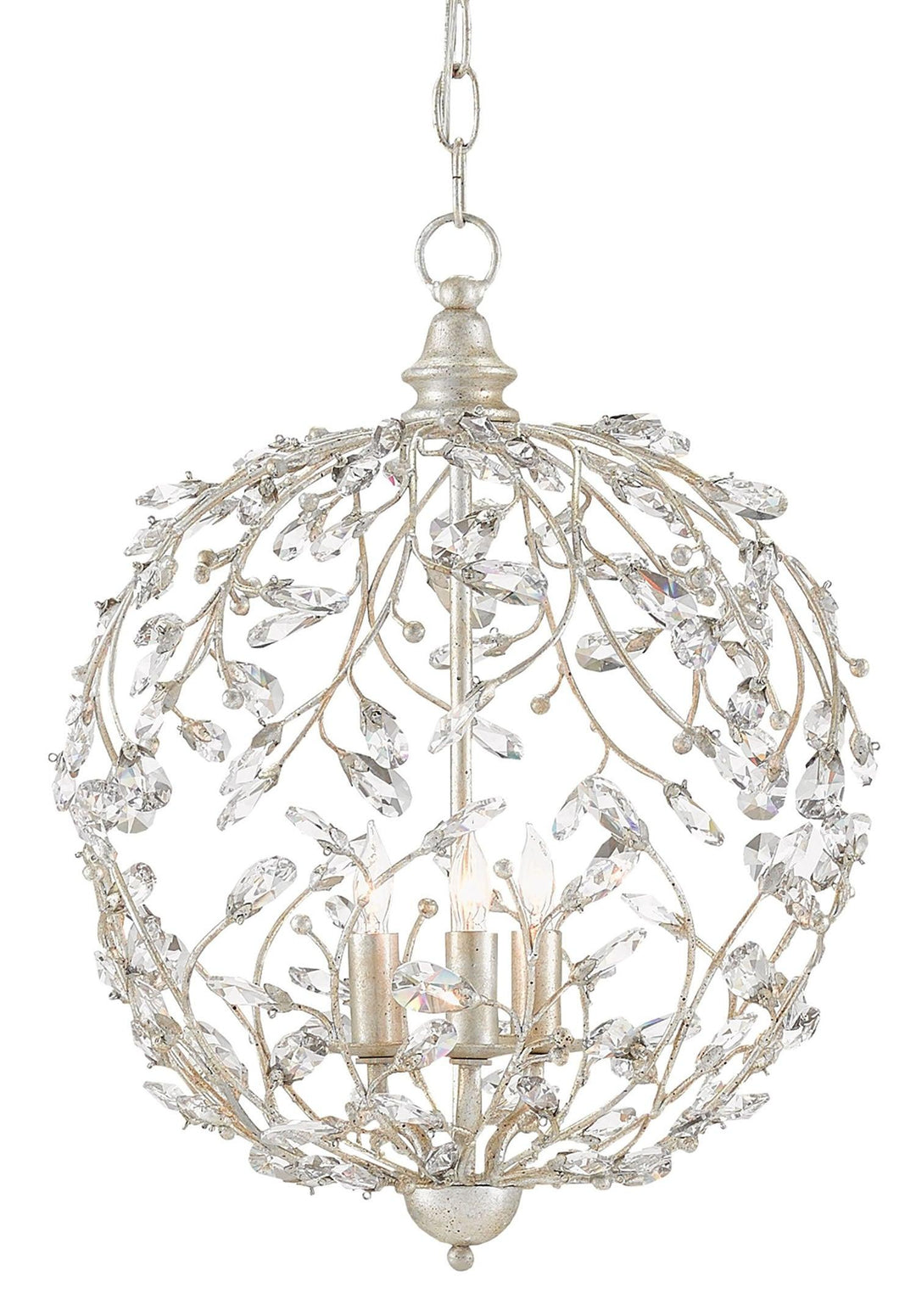 Crystal Bud Silver Orb Chandelier - Casey & Company