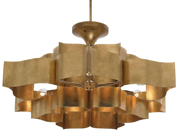 Grand Lotus Gold Large Chandelier - Casey & Company