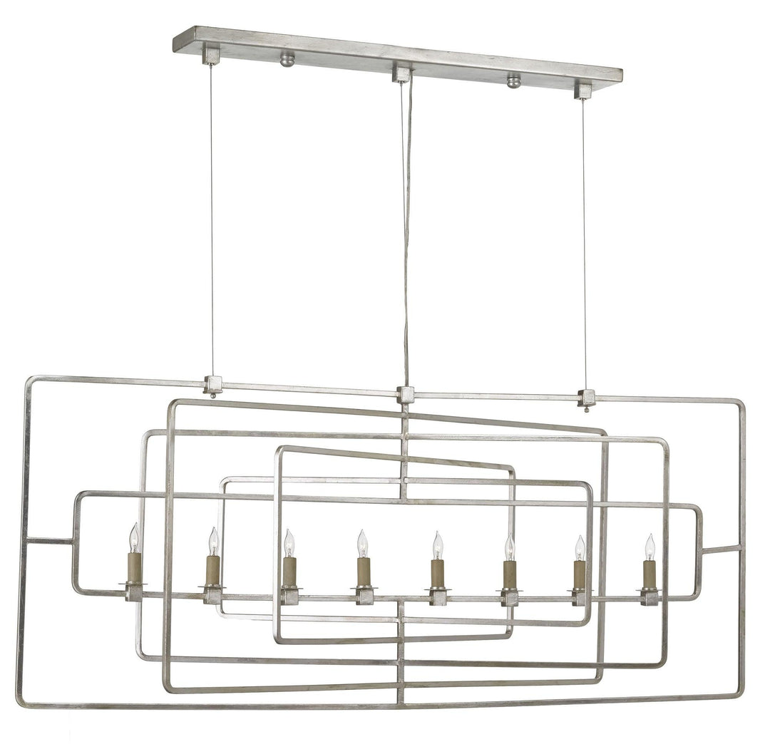 Metro Silver Rectangular Chandelier - Casey & Company