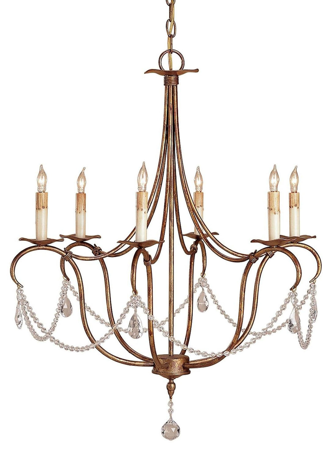 Crystal Lights Gold Small Chandelier - Casey & Company