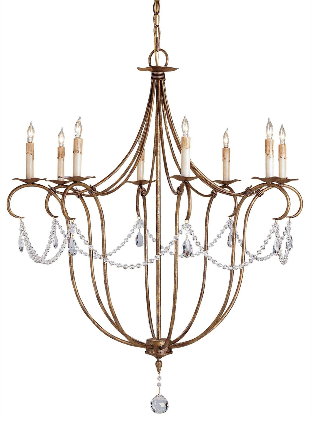 Crystal Lights Gold Large Chandelier - Casey & Company