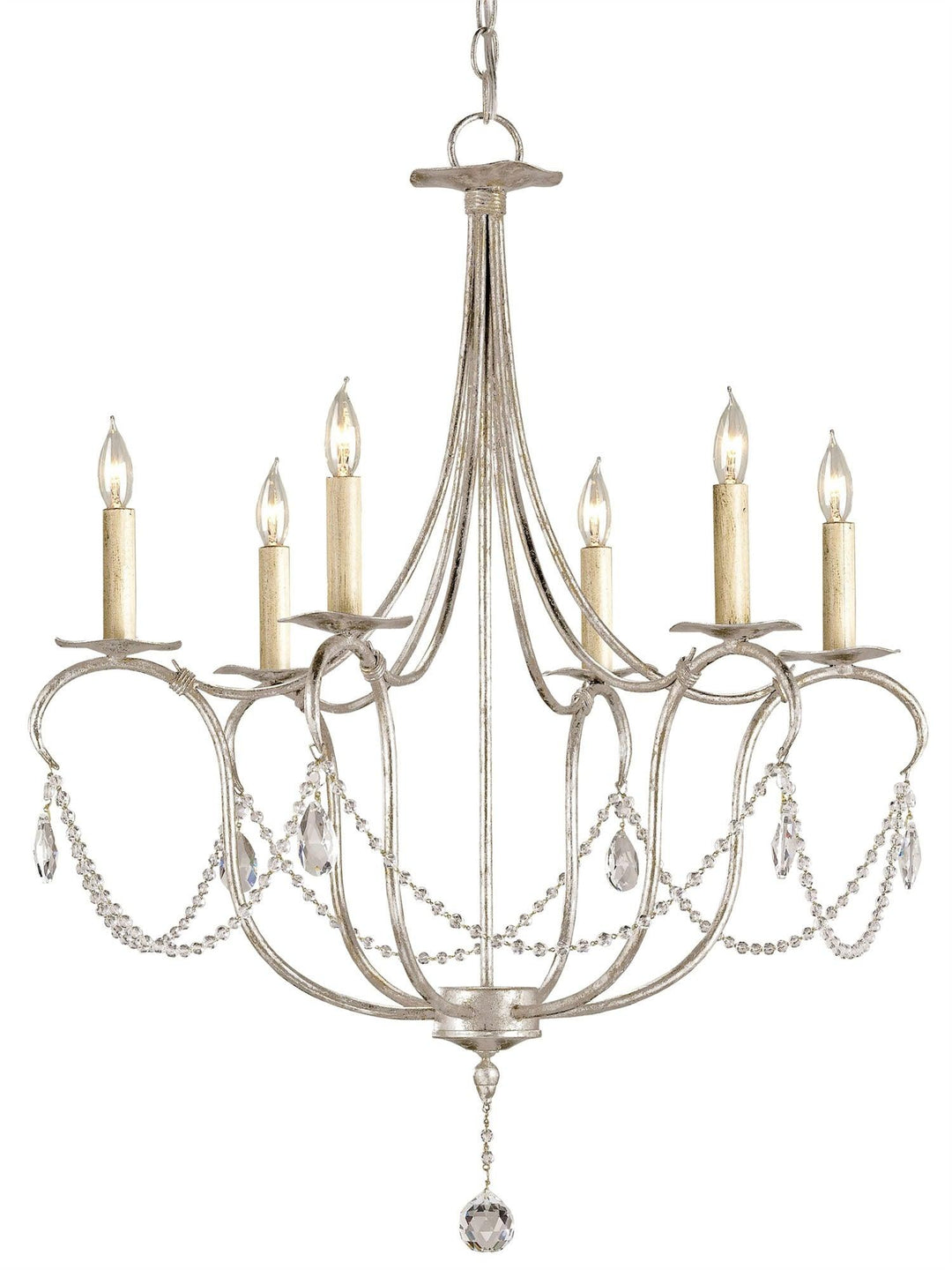Crystal Lights Silver Small Chandelier - Casey & Company