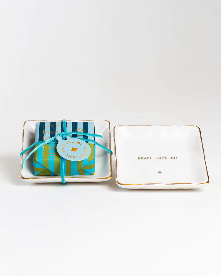 Snowy Cypress Holiday Bar Soap + Ceramic Dish - Casey & Company