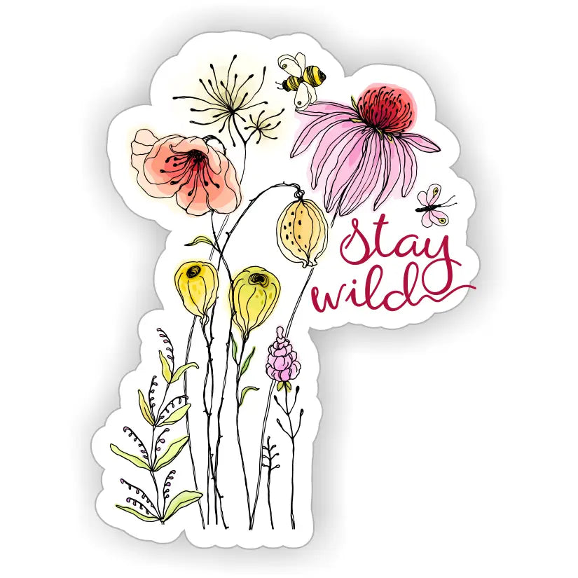 Stay Wild Wildflower Sticker - Casey & Company