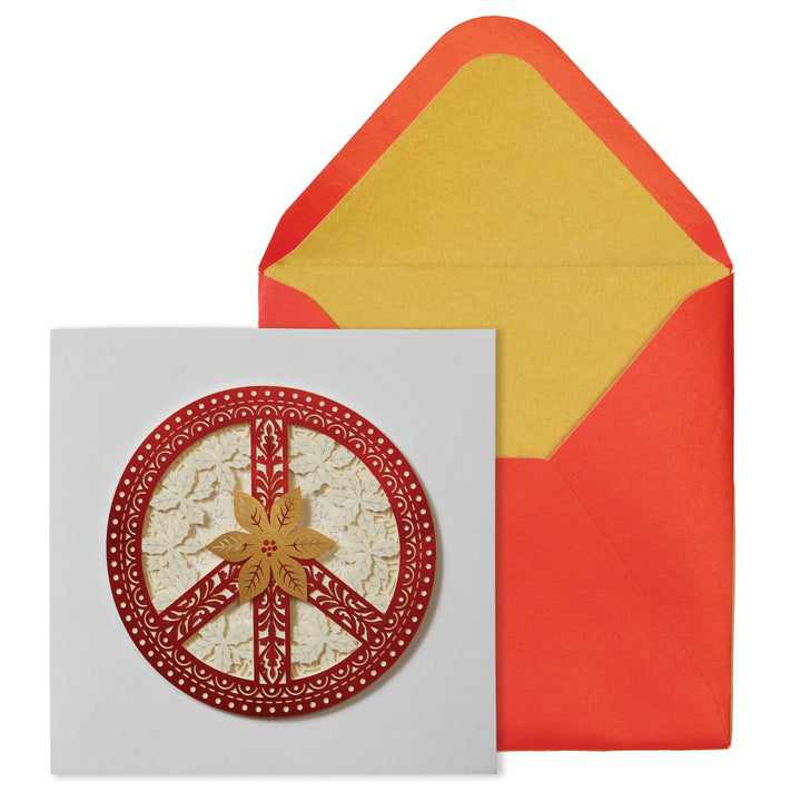 6” x 6” Laser Cut Peace Sign Holiday Card - Casey & Company