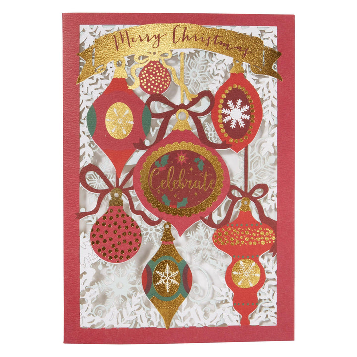 5” x 7” Laser Cut Baubles Holiday Card - Casey & Company