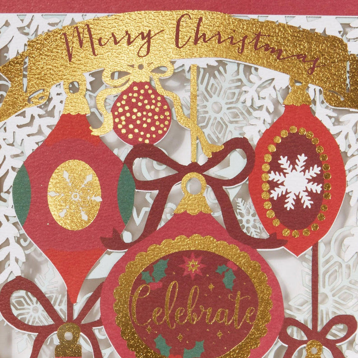 5” x 7” Laser Cut Baubles Holiday Card - Casey & Company