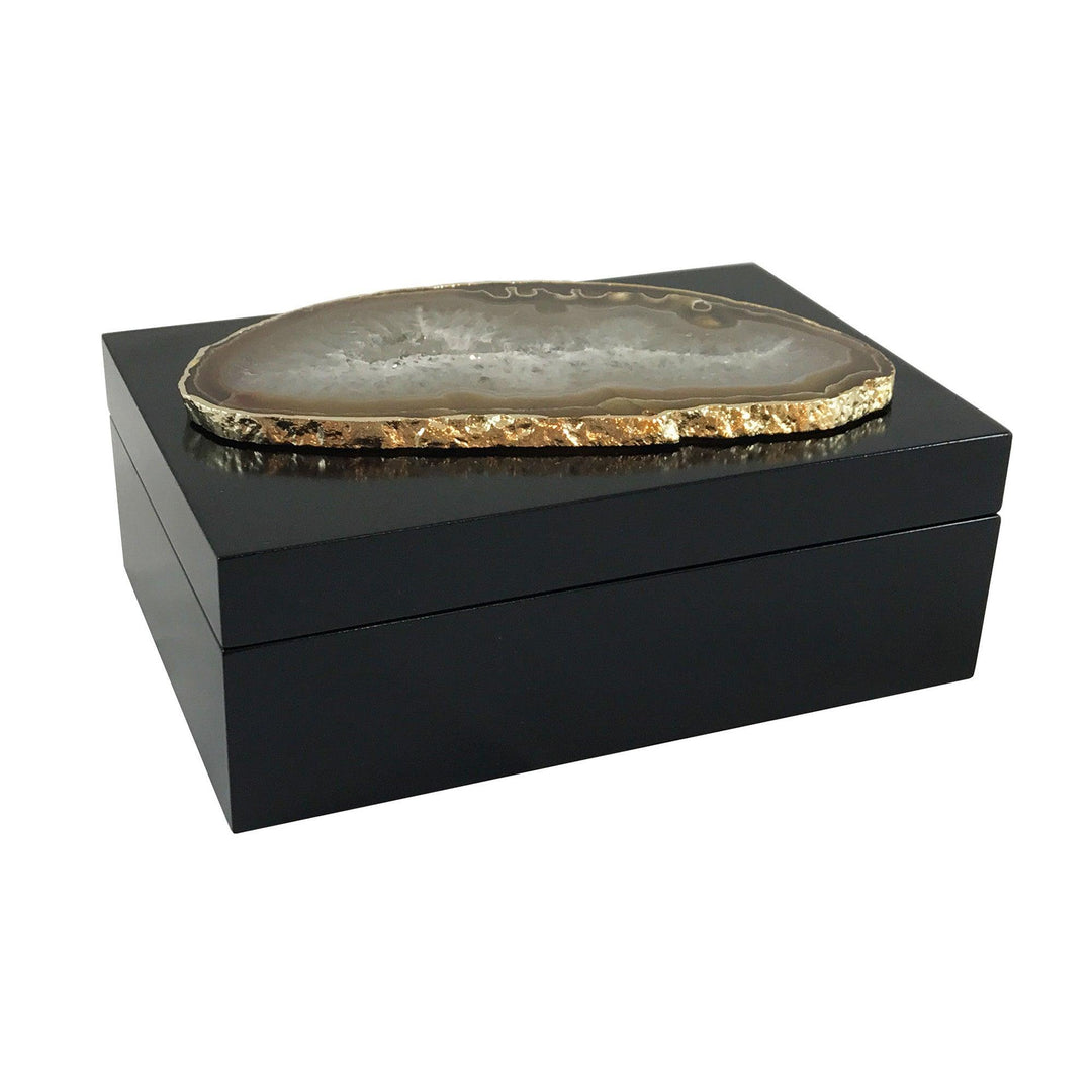 Guilherme Large Agate Box, Black/Natural - Casey & Company