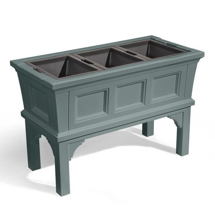 Green Rectangular Raised Garden Bed Planter Box with 3 Removable Trays - Casey & Company